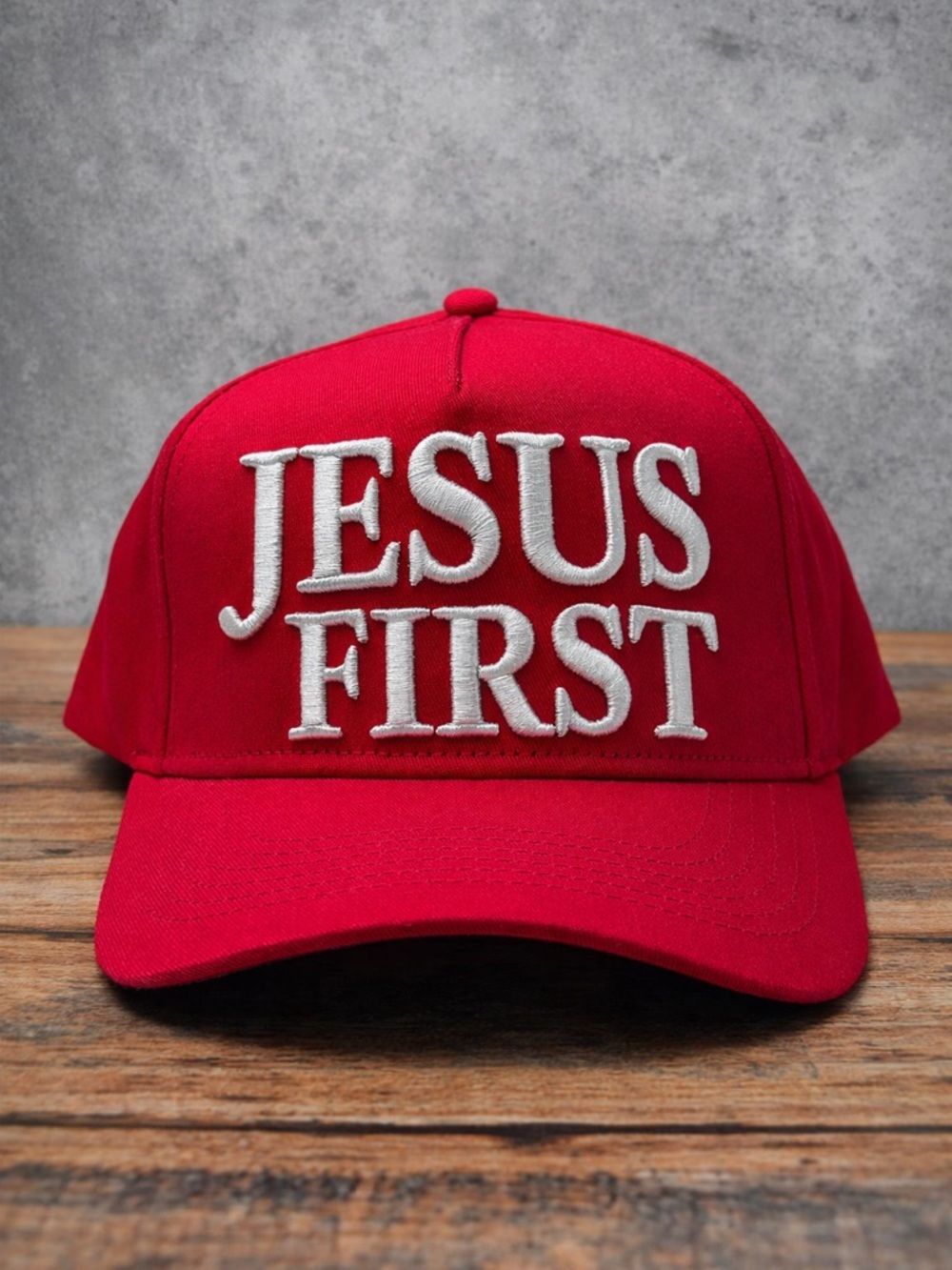 ✝️ JESUS FIRST HAT BOLD 3D EMBROIDERED SNAPBACK BASEBALL CHRISTIAN CROSS RED